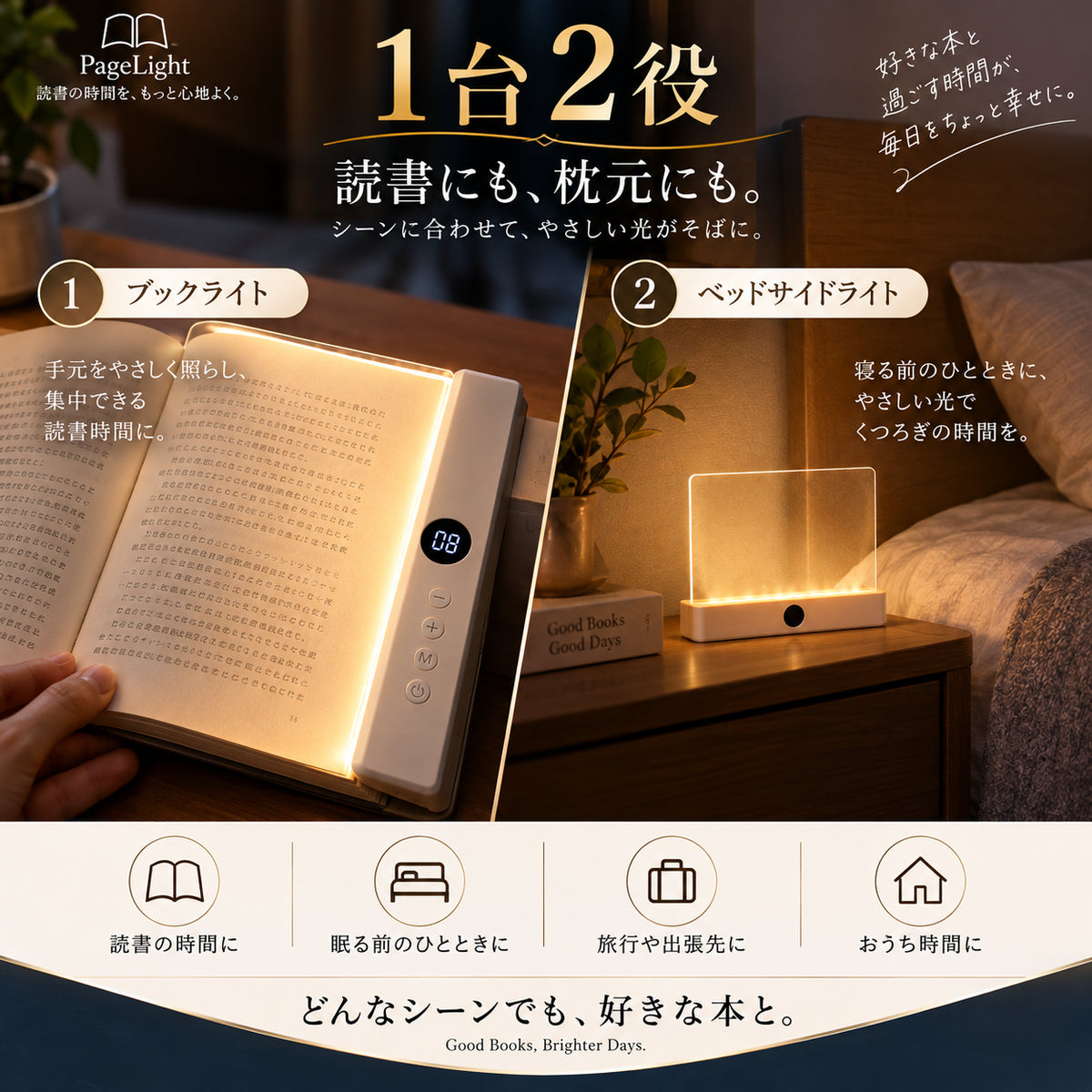 【本日限定】もう少しだけ読みたい夜に。読書ライト「PageLight」